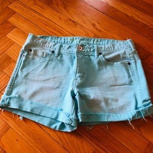 MADEWELL Washed Turquoise Denim Shorts